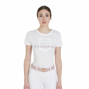 T-SHIRT DONNA SLIM FIT CON LOGO GLITTER